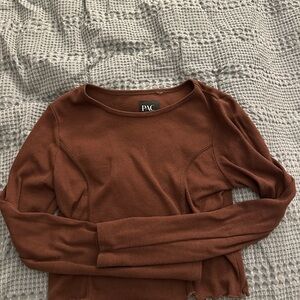 PAC Brown Long Sleeve Top